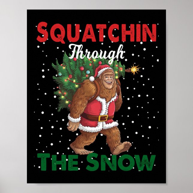 Bigfoot Julens fina torg genom Snö Poster (Framsidan)