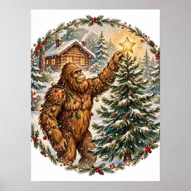 Bigfoot julgran Affisch (Framsidan)