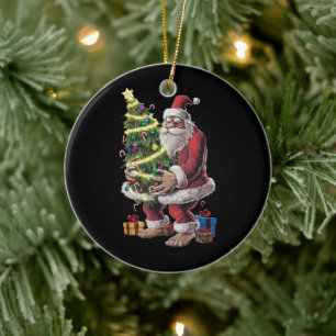 Bigfoot julgran lampor Xmas Sasquatch-älskare Julgransprydnad Keramik