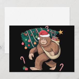 Bigfoot julgran lampor Xmas Sasquatch-älskare Julkort