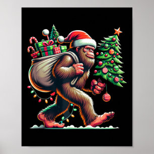 Bigfoot Julgran Ljus Julafton Boys Manar Sasqua Poster