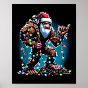 Bigfoot Julgran Ljus Julafton Boys Manar Sasqua Poster