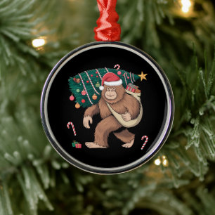 Bigfoot Julgran Ljus Julafton Sasquatch Älskare Julgransprydnad Metall