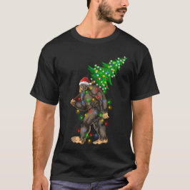 Bigfoot Julgran Ljus Julafton Sasquatch Älskare T Shirt