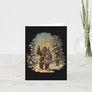 Bigfoot Julgran Ljus Tarot Julafton Sasquatch Kort