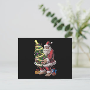 Bigfoot Julgran Ljusslingar Xmas Sasquatch Älskare Helg Vykort