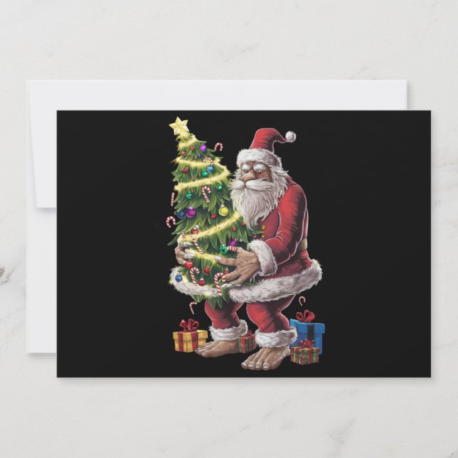 Bigfoot julgransljus Xmas Sasquatch-älskare Julkort (Framsida)