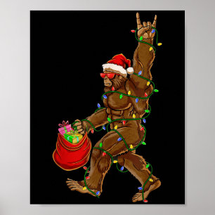 Bigfoot juljul Ljus Sten Funny Sasquatc Poster