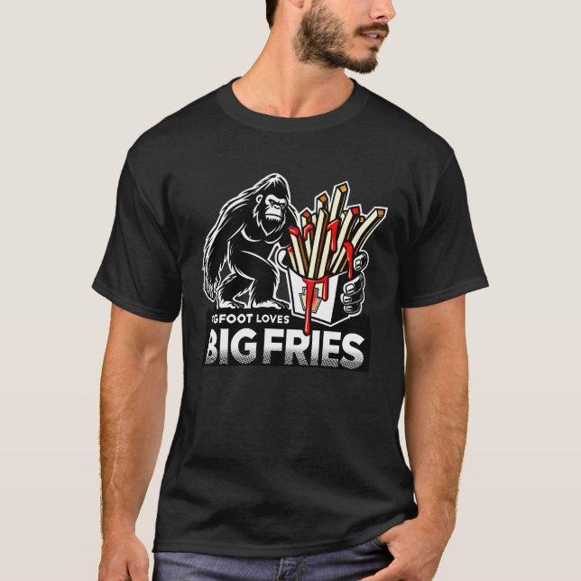 Bigfoot Kärlek Big Fries T Shirt (Framsida)
