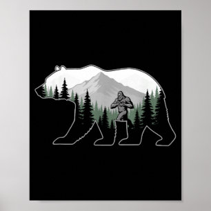 Bigfoot Kärlek Hjärtat Händer Björn Silhuett Alla Poster