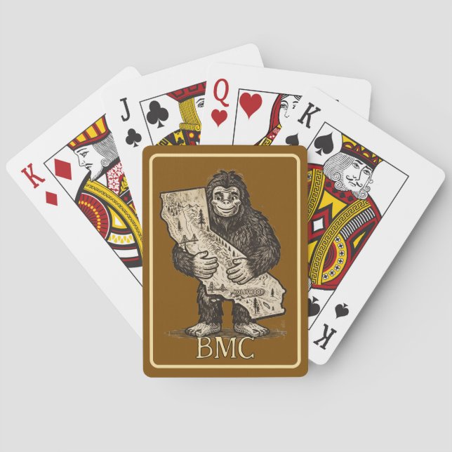 Bigfoot kärlek spelkort monogram (Baksidan)