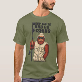 Bigfoot Keep Calm And Go Fishing Rolig T Shirt
