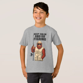Bigfoot Keep Calm Och Gå Och Fiska Roligt T Shirt