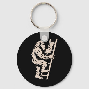 Bigfoot Klättrar Stege Rolig Kryptid Sasquatch Äls Nyckelring