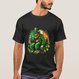Bigfoot Klöver Löv Leprechaun Bigfoot St Patricks T Shirt