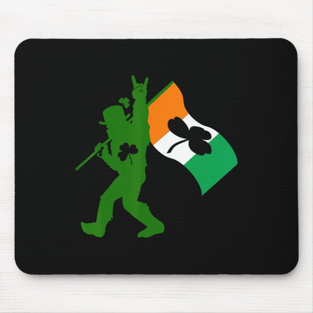 Bigfoot Klöver Löv St patricks day Irish Sasquatc Musmatta (Framsidan)