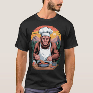 Bigfoot-kock Sasquatch Matlagning Kulinarisk Mat K T Shirt
