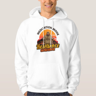 Bigfoot-konst med meditationsläge motståndskraft a hoodie