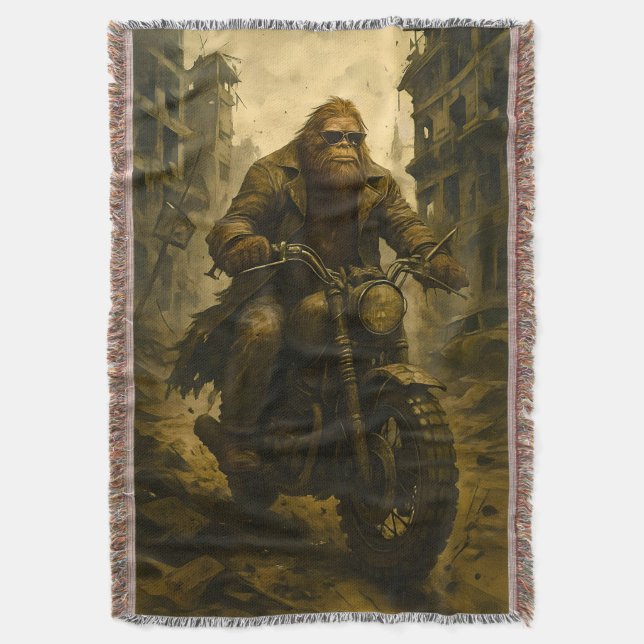 Bigfoot kör genom en postapokalyptisk stad filt (Framsidan Vertikal)