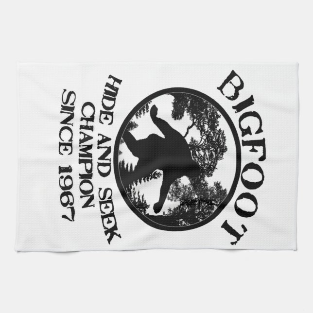 Bigfoot kurragömmamästare efter 1967 kökshandduk (Horisontell)
