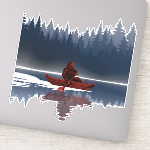 Bigfoot Lake Canoe Wilderness Tallskog Klistermärken