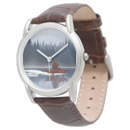Bigfoot Lake Kanot Vildmark Tallskog Armbandsur