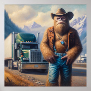 Bigfoot Lastbil-drivrutin Poster