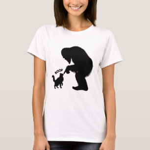 Bigfoot Lekfull Långhårig Katt Boop T Shirt