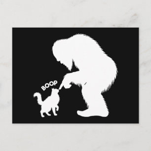 Bigfoot Lekfull Långhårig Katt Knuff Helg Vykort