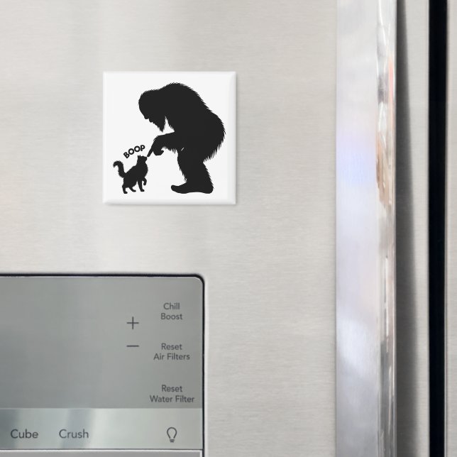 Bigfoot Lekfull Långhårig Katt Knuff Magnet (In Situ (Fridge))