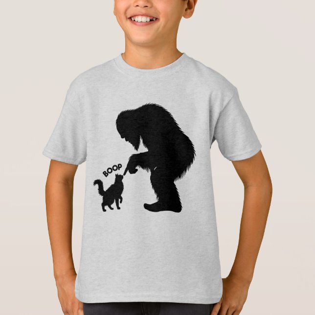Bigfoot Leksak Långhårig Katt Knuffa T Shirt (Framsida)