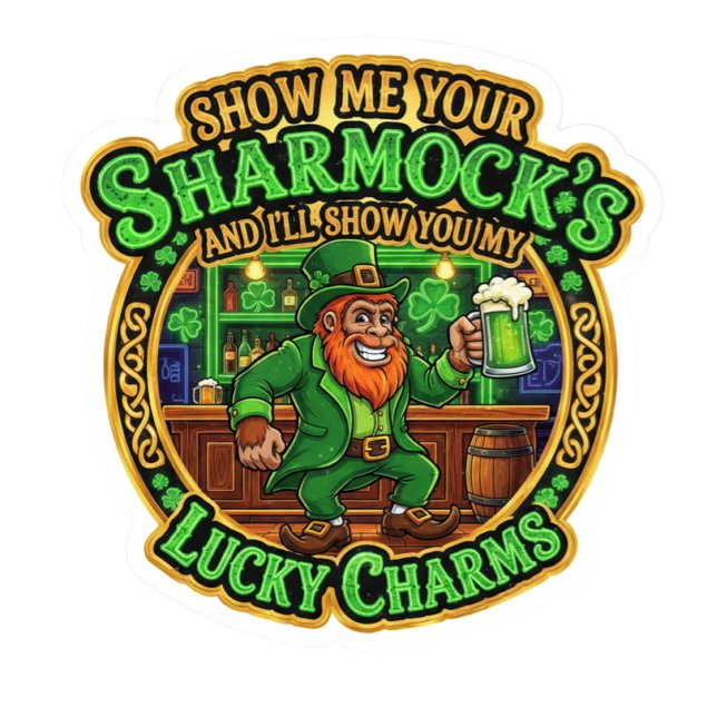Bigfoot Leprechaun Show Me Your Shamrock's T Shirt (Skapare uppladdad)