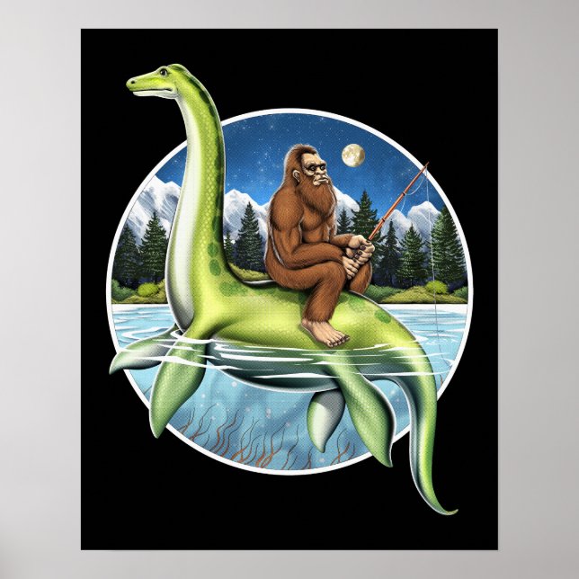 Bigfoot Loch Ness Fishing Poster (Framsidan)
