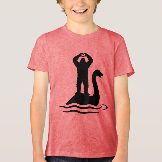 Bigfoot Loch Ness Monster T Shirt (Framsida)