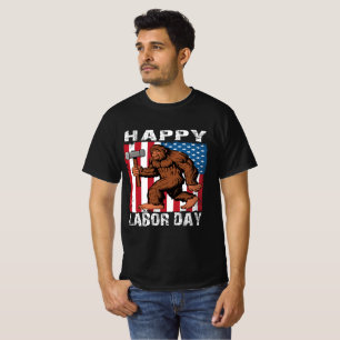 Bigfoot Lycklig Labourdag T-shirt Man Women Kids