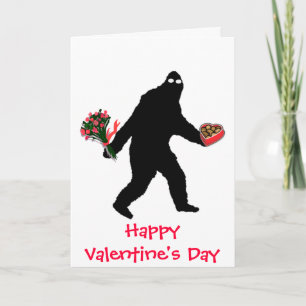 Bigfoot lyckliga valentin dag helgkort