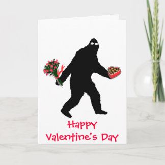 Bigfoot lyckliga valentin dag helgkort