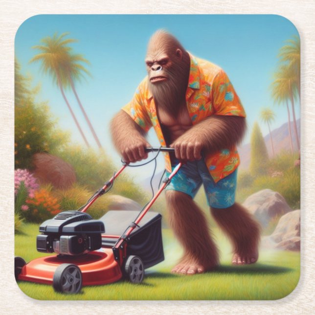 Bigfoot Making Underlägg Papper Kvadrat (Framsidan)