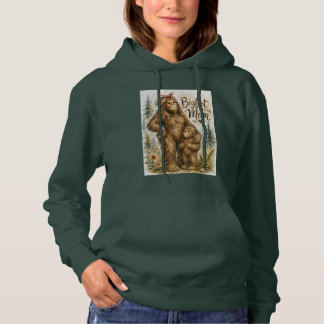 Bigfoot Mamma Vattenfärg Skog Kryptozoologi Familj T Shirt