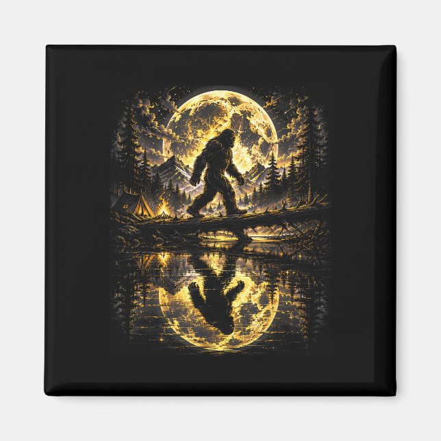 Bigfoot månskogsreflektionsäventyr  magnet (Framsidan)