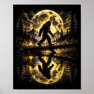 Bigfoot månskogsreflektionsäventyr poster
