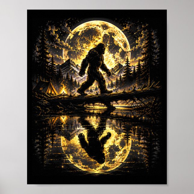 Bigfoot månskogsreflektionsäventyr  poster (Framsidan)