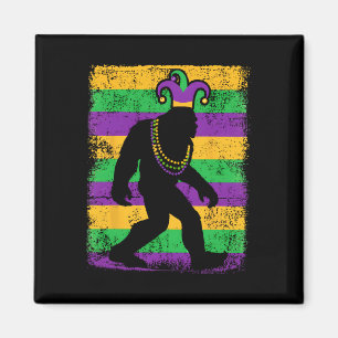Bigfoot Mardi Gras Sasquatch Funny Manar Kids Gift Magnet