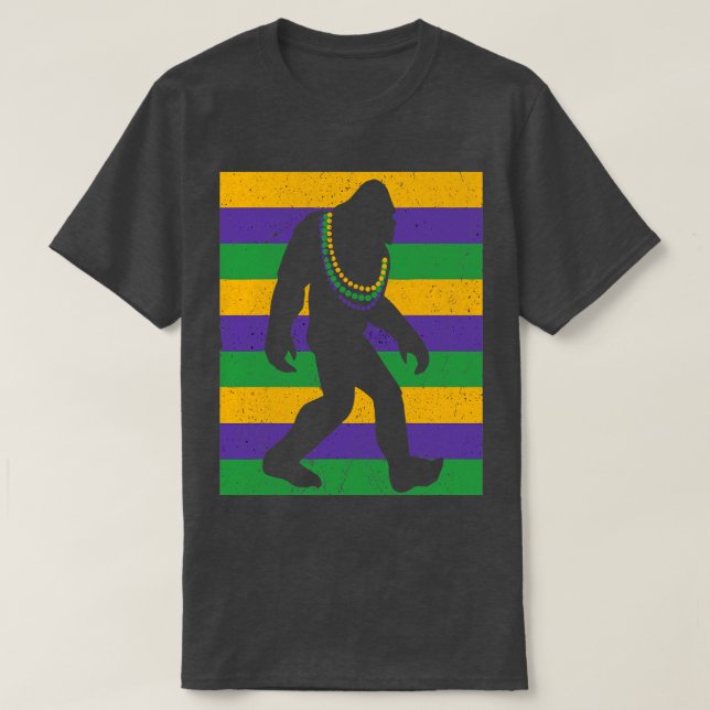 Bigfoot Mardi Gras Sasquatch TShirt T Shirt (Design framsida)
