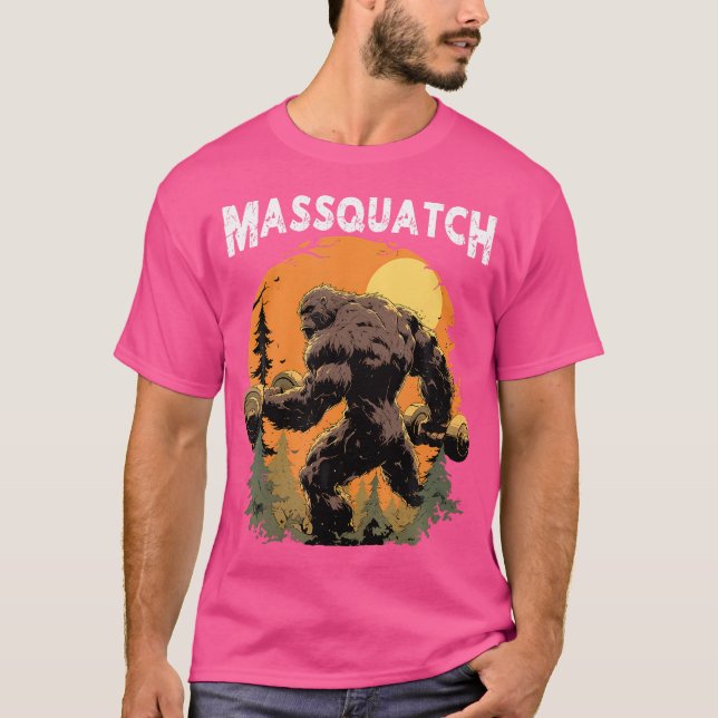 Bigfoot Massquatch Funny Sasquatch Workout Gym Wei T Shirt (Framsida)