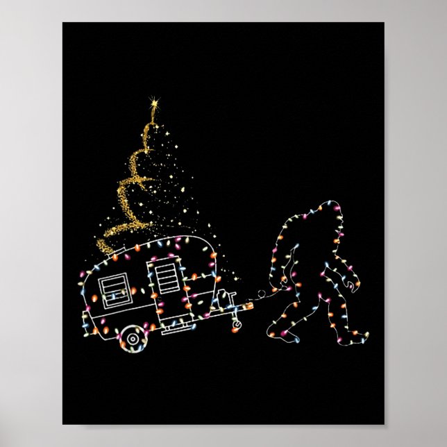 Bigfoot med Caming Car Light God Jul Poster (Framsidan)