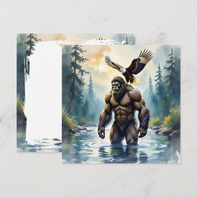 Bigfoot med en Eagle på sin skulder (Fram/baksida)