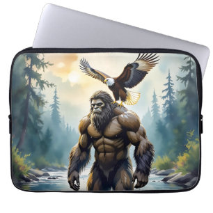 Bigfoot med en Eagle på sin skulder Laptop Fodral