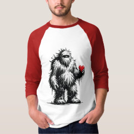 Bigfoot Med Ett Hjärta T Shirt