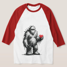 Bigfoot Med Ett Hjärta T Shirt
